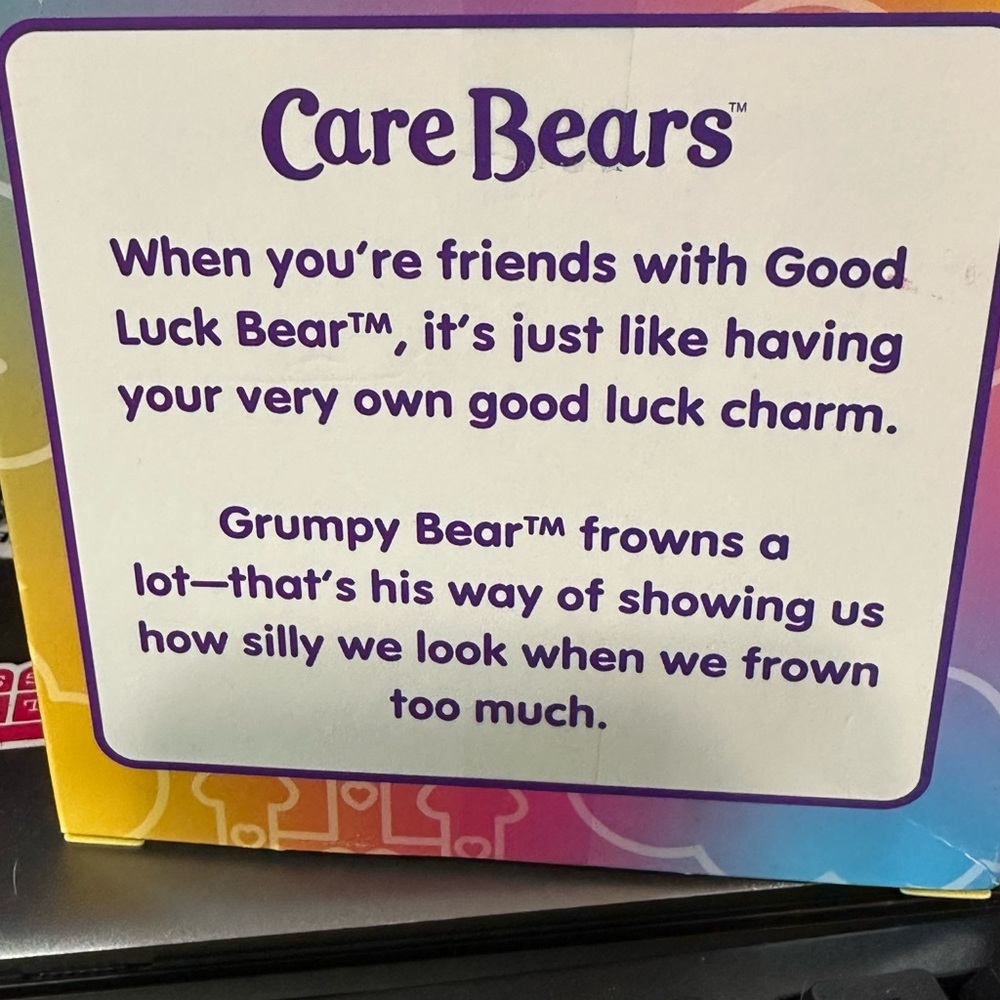 Care Bears Friendship Quote Box with Colorful Design - Picture 4 of 6
